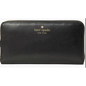 Kate Spade New York Jana Large Continental Black Leather Zip Wallet
